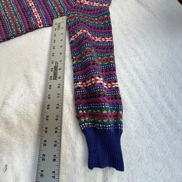 Edina Ronay Women’s Colorful Hand Knitted Sweater Geometric Floral Pullover - Picture 9 of 11